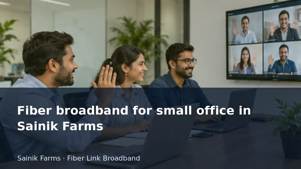 Fiber broadband for small office in Sainik Farms guide